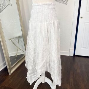 Plus Size 100% Cotton White Ethereal Witchy Ren Faire Asymmetric Lace Skirt 2X